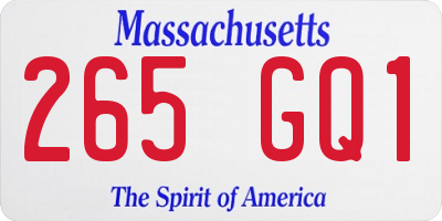 MA license plate 265GQ1