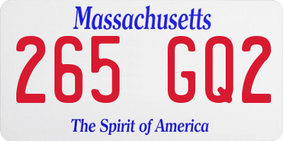 MA license plate 265GQ2
