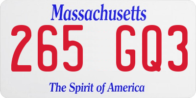 MA license plate 265GQ3