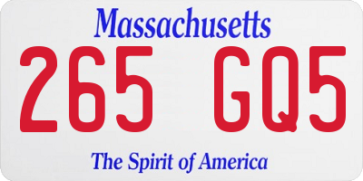 MA license plate 265GQ5