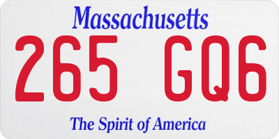 MA license plate 265GQ6