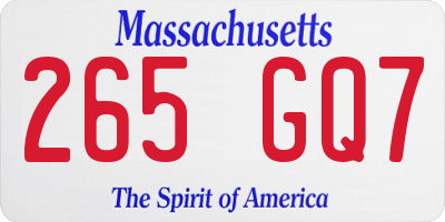 MA license plate 265GQ7