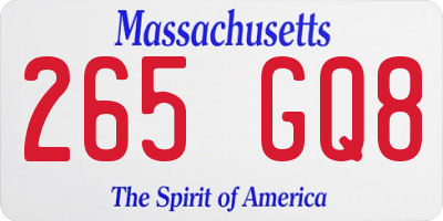 MA license plate 265GQ8