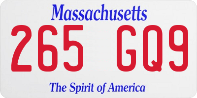 MA license plate 265GQ9