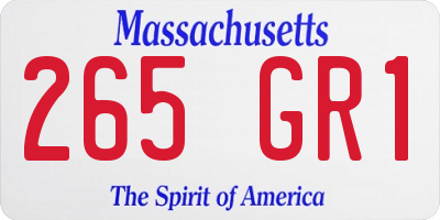 MA license plate 265GR1