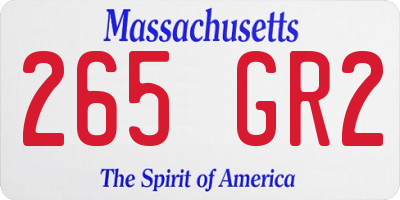 MA license plate 265GR2