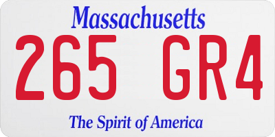MA license plate 265GR4