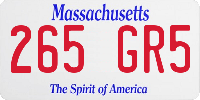 MA license plate 265GR5