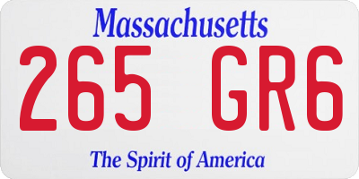 MA license plate 265GR6