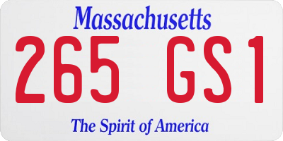 MA license plate 265GS1