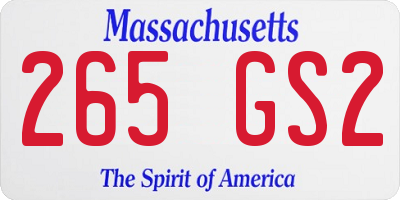 MA license plate 265GS2