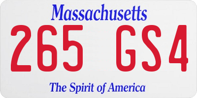 MA license plate 265GS4