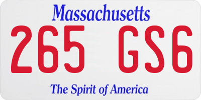 MA license plate 265GS6