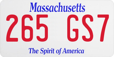 MA license plate 265GS7