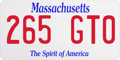 MA license plate 265GT0
