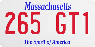 MA license plate 265GT1