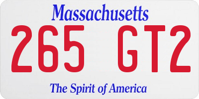 MA license plate 265GT2