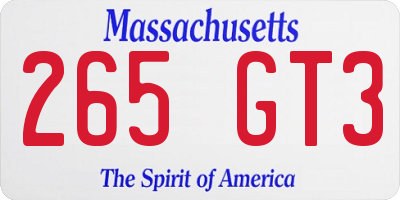 MA license plate 265GT3