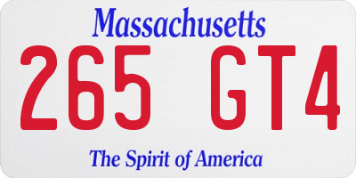 MA license plate 265GT4