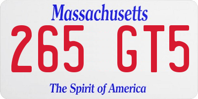 MA license plate 265GT5