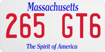 MA license plate 265GT6