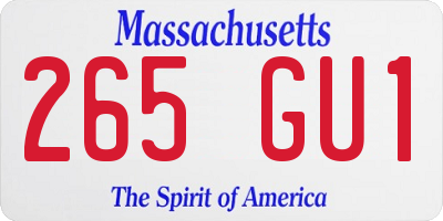 MA license plate 265GU1