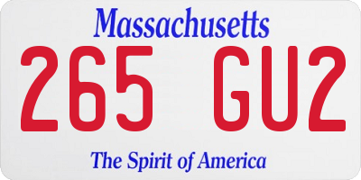 MA license plate 265GU2