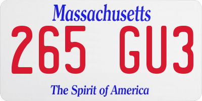 MA license plate 265GU3