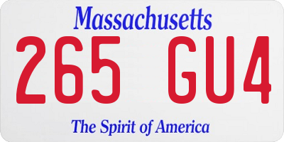 MA license plate 265GU4