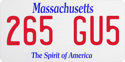 MA license plate 265GU5