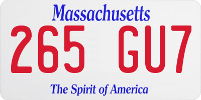 MA license plate 265GU7