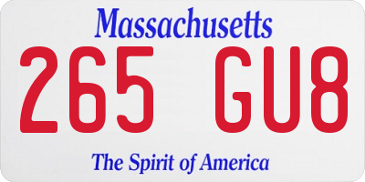 MA license plate 265GU8