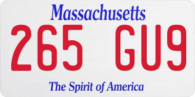 MA license plate 265GU9