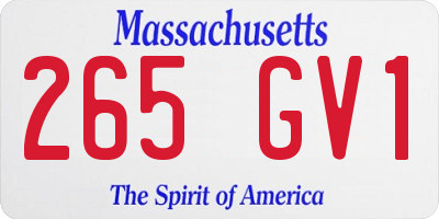 MA license plate 265GV1
