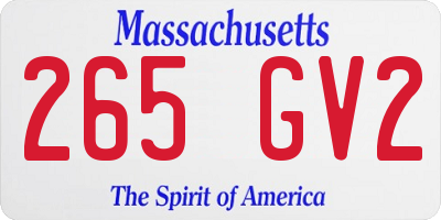 MA license plate 265GV2