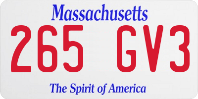 MA license plate 265GV3