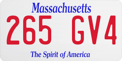 MA license plate 265GV4