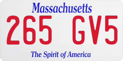 MA license plate 265GV5