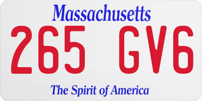 MA license plate 265GV6