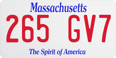MA license plate 265GV7