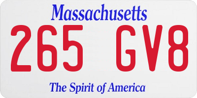 MA license plate 265GV8