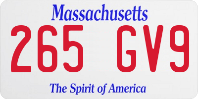MA license plate 265GV9