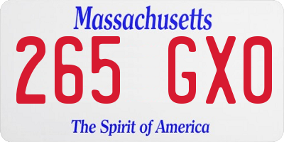 MA license plate 265GX0