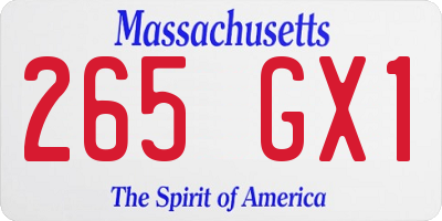 MA license plate 265GX1