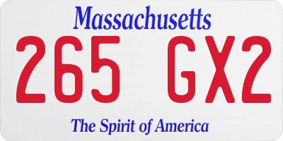MA license plate 265GX2