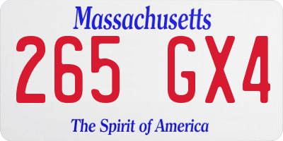 MA license plate 265GX4