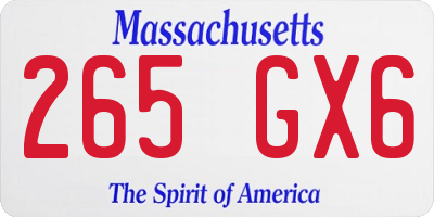 MA license plate 265GX6