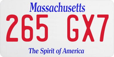 MA license plate 265GX7