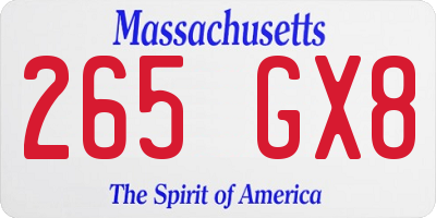 MA license plate 265GX8