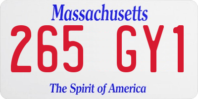 MA license plate 265GY1